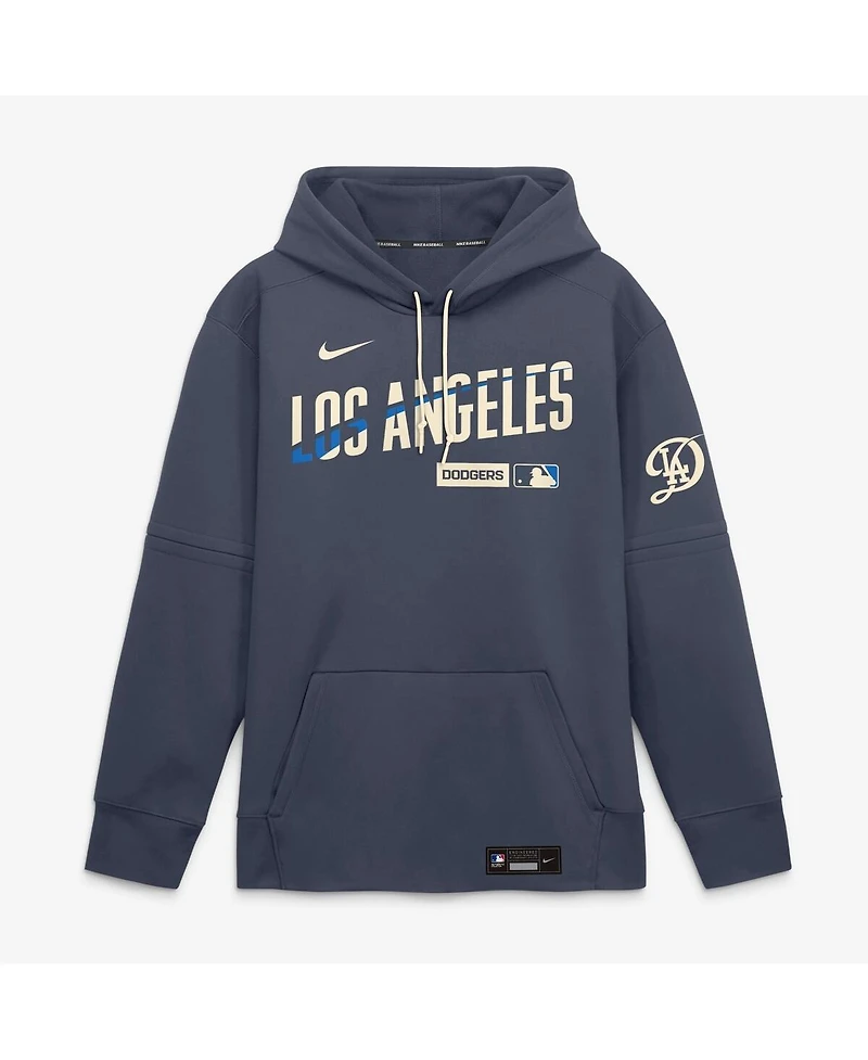 Nike Men's Navy Los Angeles Dodgers Authentic Collection City Connect Therma-fit Hoodie
