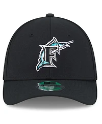 New Era Men's Black Florida Marlins Player Replica 39THIRTY M-Crown Flex Hat
