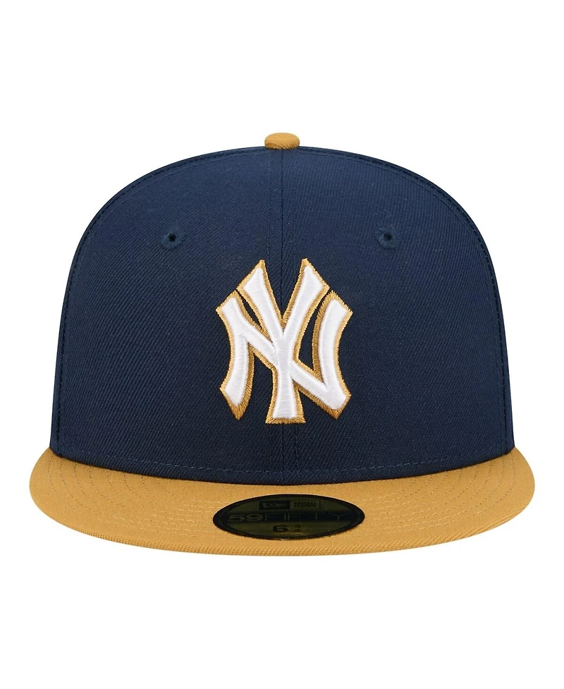New Era Men's Navy/Khaki York Yankees Two-Tone Color Pack 59FIFTY Fitted Hat