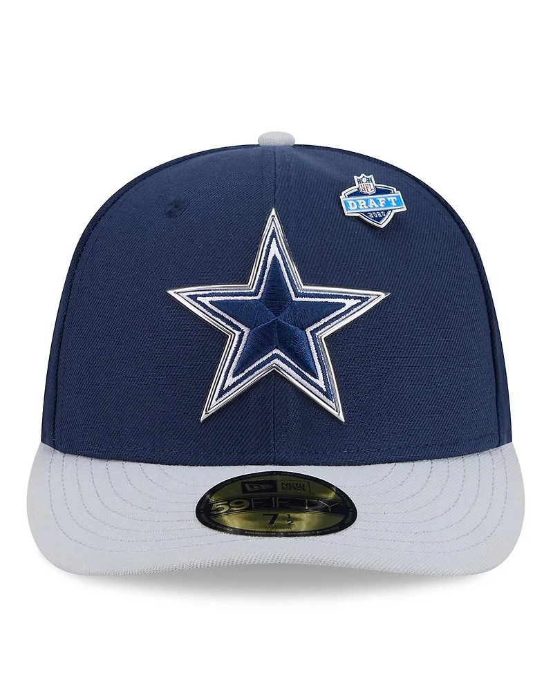 New Era Men's Navy/Silver Dallas Cowboys 2026 Nfl Draft Pre-Curved 59FIFTY Fitted Hat