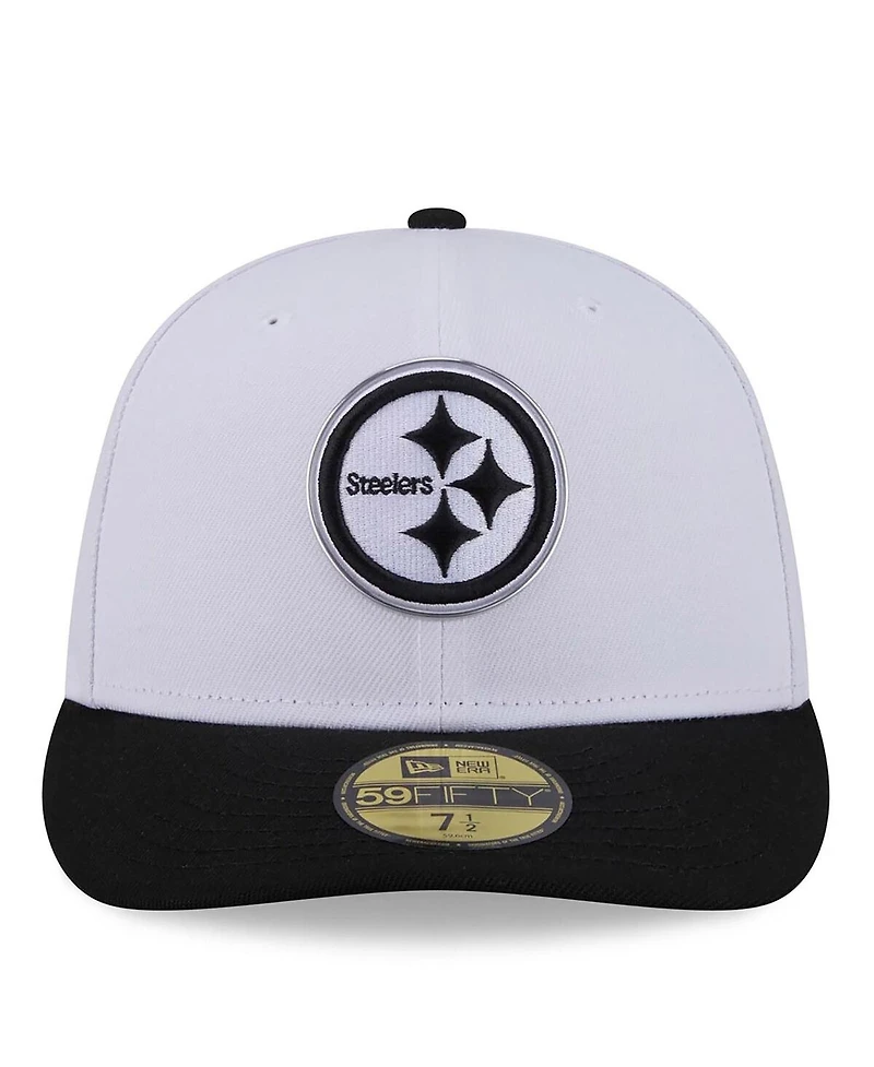 New Era Men's White/Black Pittsburgh Steelers 2026 Nfl Draft Pre-Curved 59FIFTY Fitted Hat