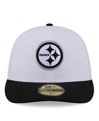 New Era Men's White/Black Pittsburgh Steelers 2026 Nfl Draft Pre-Curved 59FIFTY Fitted Hat