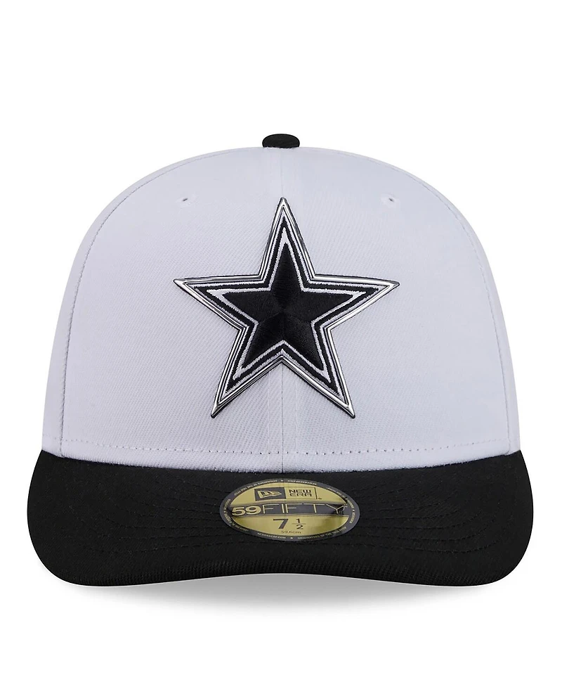 New Era Men's White/Black Dallas Cowboys 2026 Nfl Draft Pre-Curved 59FIFTY Fitted Hat
