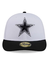 New Era Men's White/Black Dallas Cowboys 2026 Nfl Draft Pre-Curved 59FIFTY Fitted Hat