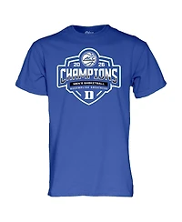 Blue 84 Men's and Women's Royal Duke Blue Devils 2026 Acc Men's Basketball Tournament Champions Locker Room T-Shirt
