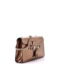 Pre-Owned Gucci Medium Emily Chain Flap Bag Guccissima Patent