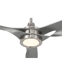 Casa Vieja 54" Mystere Brushed Nickel Indoor/Outdoor Led Ceiling Fan