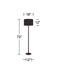 Possini Euro Design Meridian 72" Tall Metal Led Floor Lamp