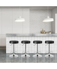 Costway Set of 4 Round Bar Stool Adjustable Swivel Pub Chair w/ Footrest