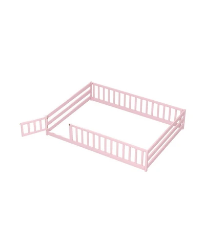 Gouun Full Kids House Bed Frame with Safety Guardrails