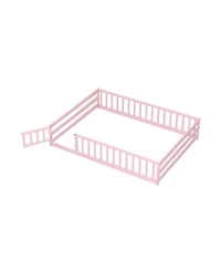 Gouun Full Kids House Bed Frame with Safety Guardrails