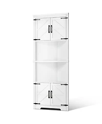 Gouun 68 in Corner Storage Cabinet with Doors and Adjustable Shelves