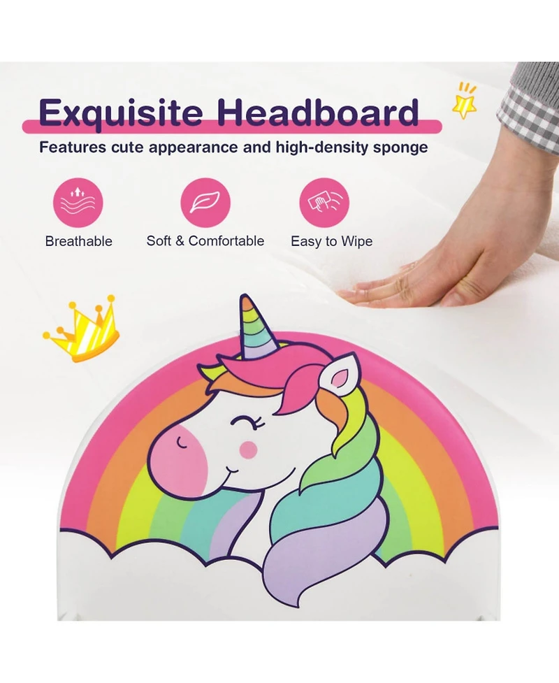 Gouun Kids Twin Upholstered Platform Bed with Padded Headboard