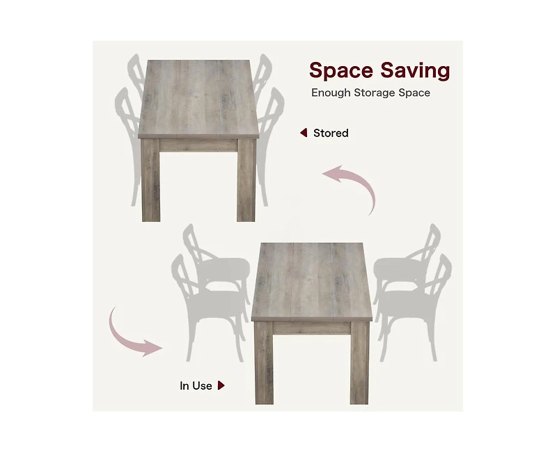 gaomon 4-6 Person 63" Farmhouse Rectangular Dining Table