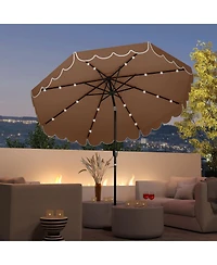 Slickblue Outdoor Solar Umbrella with 24 Led Lights Vented Top