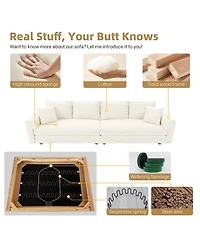 Rainsken 82.7" Corduroy 3-Seat Sofa, Convertible Deep Seat Couch Lounge Chair, Modern Comfy Upholstered Sofa with Soft Pillows for Living Room