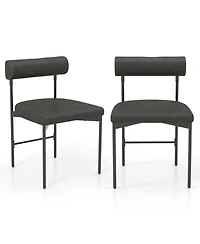 Gouun Faux Leather Upholstered Kitchen Side Chairs Set of 2 with Padded Backrest