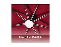 Slickblue Outdoor Cantilever Patio Umbrella with Solar Led Lights, Hanging Design