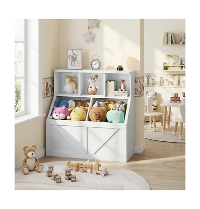 gaomon Kids Bookshelf, Kids Bookshelf and Toy Storage Toy Storage Organizer 6-Cube Shelves
