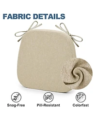 Gnuadz 4PC Kitchen Chair Cushions Non-slip Detachable Straps Machine Washable