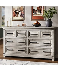 gaomon 55 Inch Tv Stand with Wood Drawers, Farmhouse Entertainment Center for Living Room, Media Console Cabinet