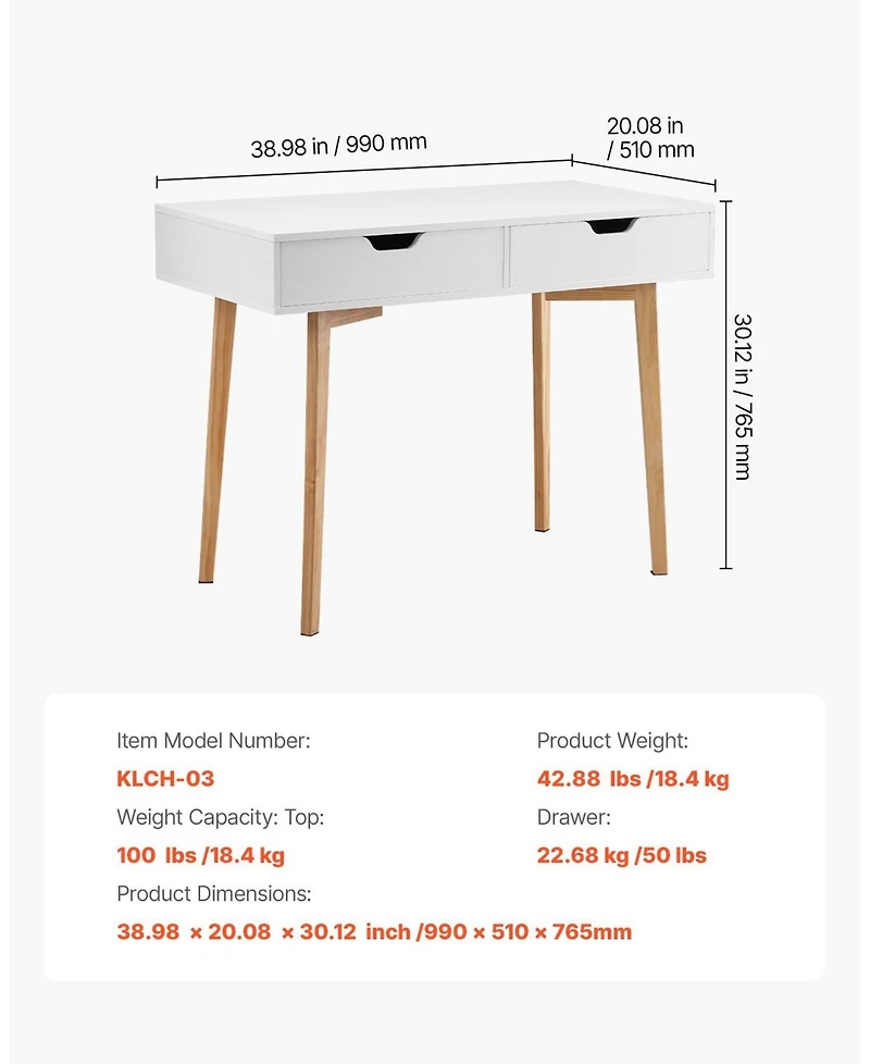 Gouun Kids Desk with 2 Drawers for Bedroom