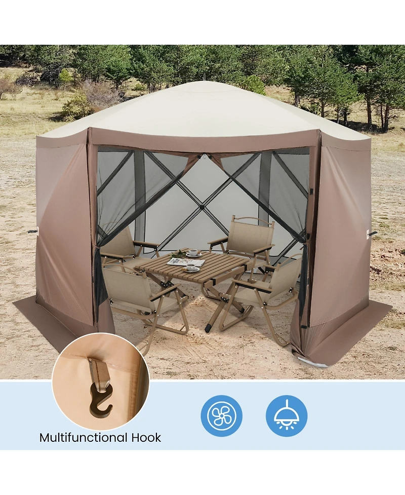 Sugift Pop Up Gazebo Screen House Tent with Mesh Netting Walls