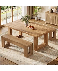 Tribesigns 47" Entryway Bench, Farmhouse Long Bench Seat for Dining Room, Living Room, Entryway, Hallway