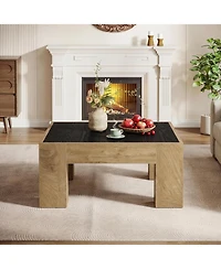 Tribesigns Square Coffee Tables for Living Room, 31.5'' Farmhouse Wooden Center Table with Sturdy Legs, Rustic Small Cocktail Tea Accent Furniture