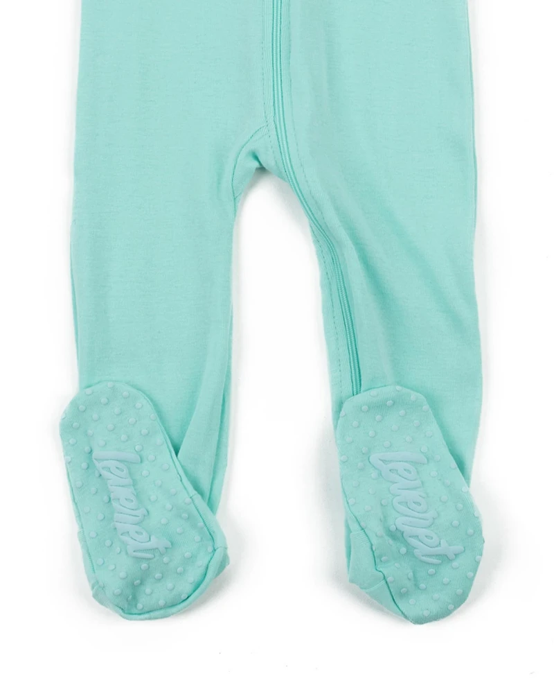 Leveret Baby Unisex Solid Color Cotton Footed One-Piece Pajamas