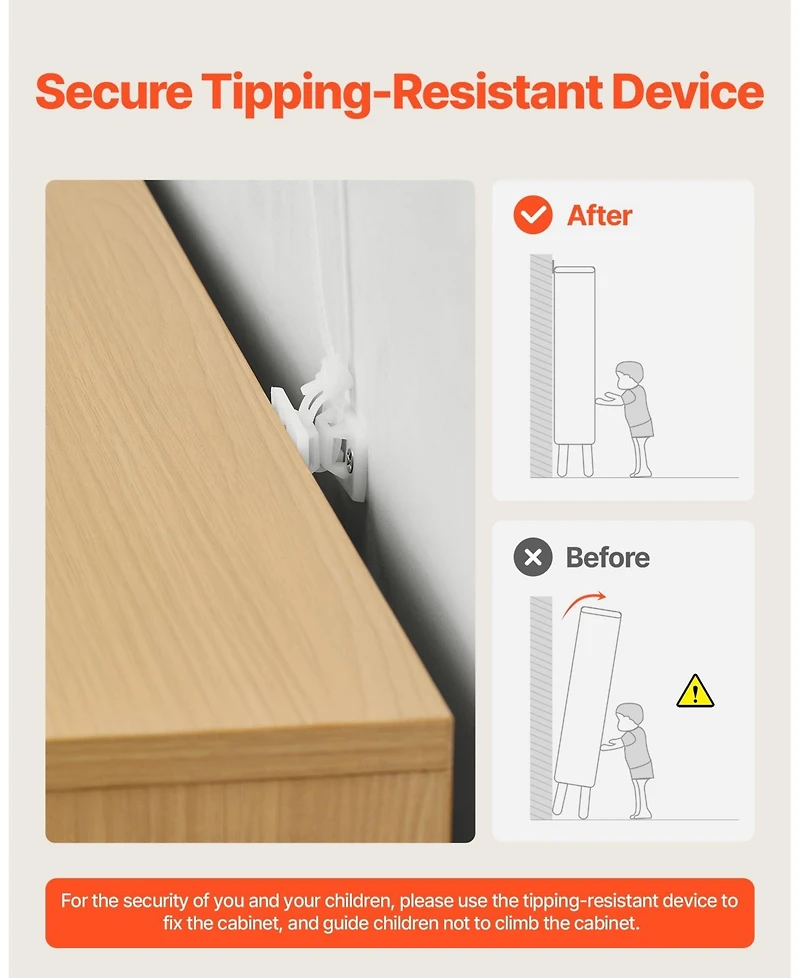 Sugift 5 Drawer Rattan Dresser, Modern Closet Chest with Metal Handles, Wood Legs