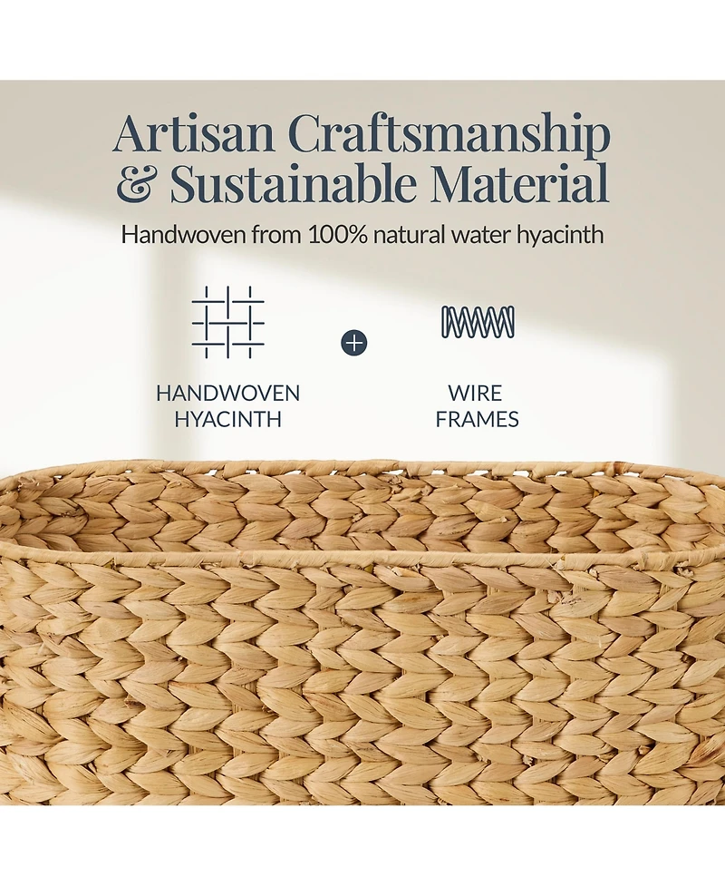 Best Choice Products 6-Pc Water Hyacinth Bathroom Storage Set, Includes Trays, Trash Bin, Toilet Paper Storage, Tissue Box Cover, Garbage Can