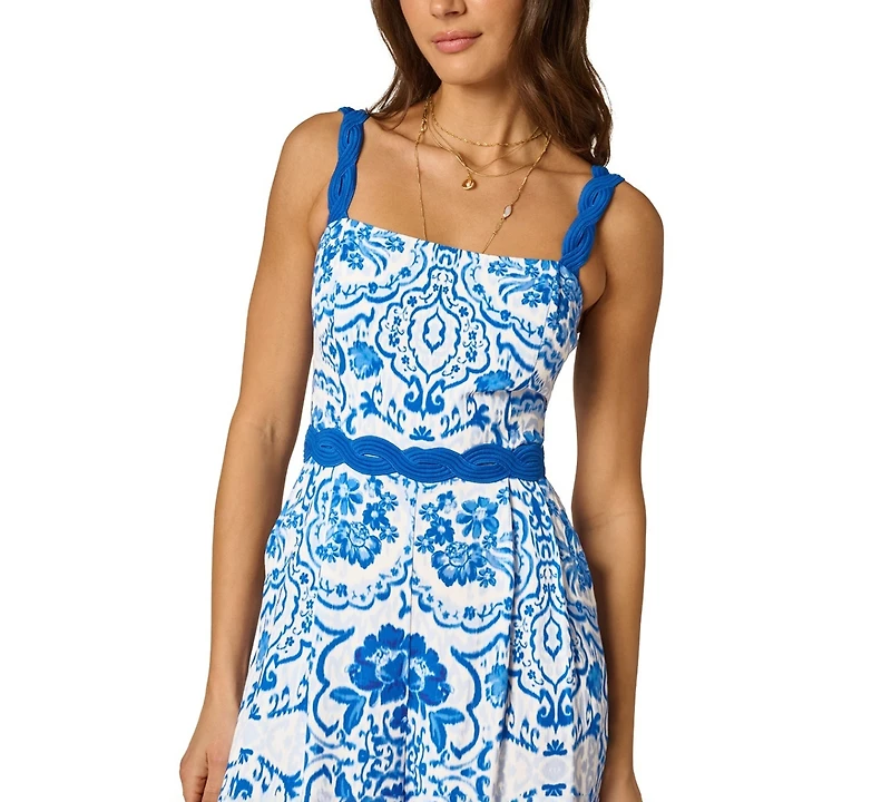 Adrianna Women's Printed Square Neck Jumpsuit