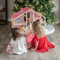 Tiny Land Sweetwood Love Dollhouse for Girls without Dolls, Diy Pretend Play 6 Rooms Wooden Doll House