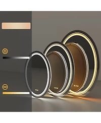 Luvodi Oval Led Bathroom Mirror 28"x20" Wall Mounted Makeup Mirror Dimmable, Memory, 3 Colors (Front Lights + Backlit)