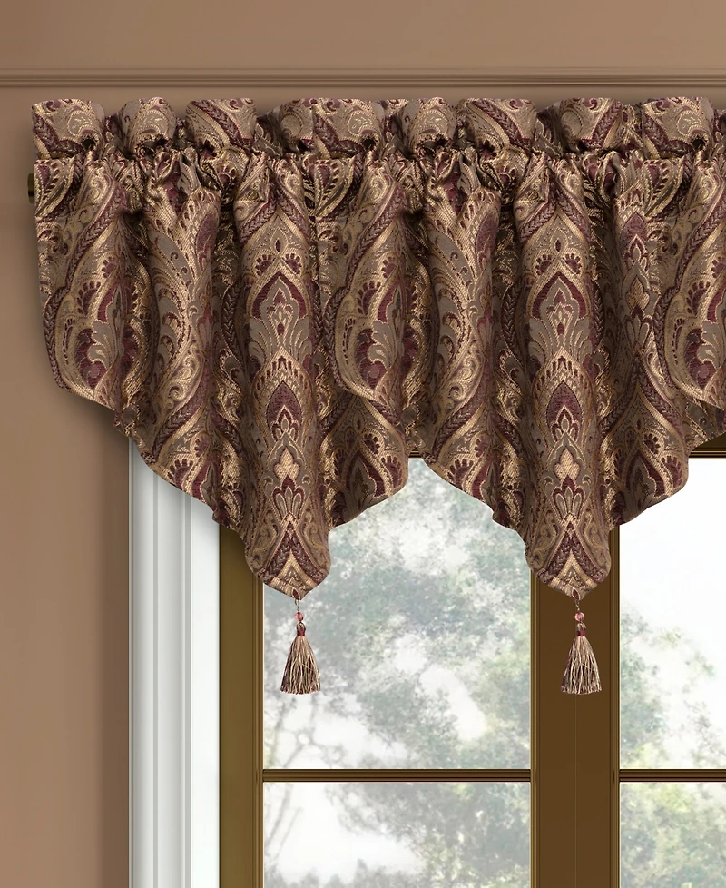 Five Queens Court Odette Window Ascot Valance, 40" x 21"