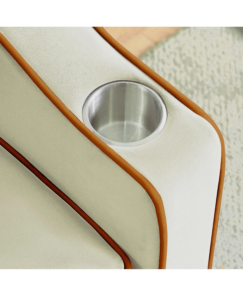 Rainsken Convertible Pull Out Sofa Bed, Modern Single Recliner with Adjustable Back, Usb Port, Ashtray and Rotating Phone Stand for Home Living Room