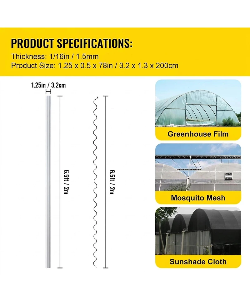 Sugift 20 Packs Pe Coated Spring Lock and U-Channel Bundle for house 6.56feet