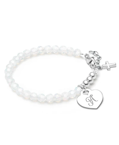 Tiny Blessings Sterling Signature Crystal with Cross Bracelet - Silver
