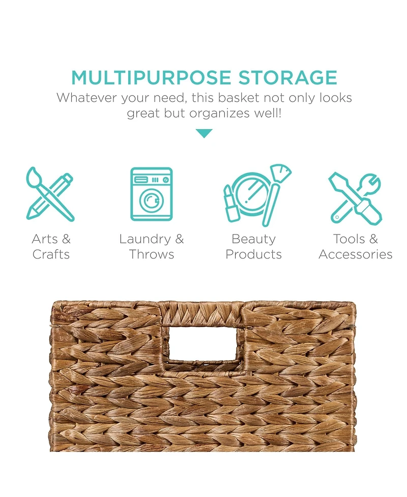 Best Choice Products 12x12in Hyacinth Baskets, Set of 5 Multipurpose Collapsible Organizers w/ Inserts