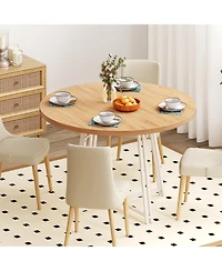 Gouun 47 in Round Kitchen Table with Cross Base for 4-6 People