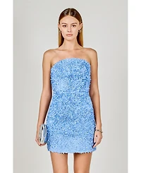 endless rose Women's Strapless Floral Dress