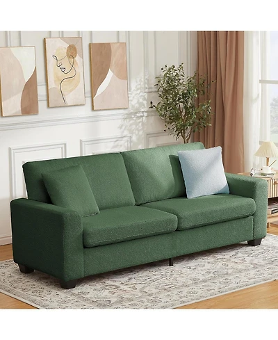 gaomon 83" Couch for Living Room, Comfy Sofa with Deep Seat, Modern Sofa with Wide Armrest, Removeable Cover, Teddy Fleece 3 Seater Couch