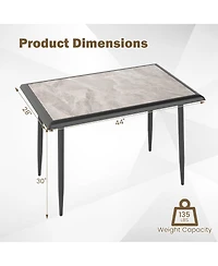 Gouun 44 in Sintered Stone Rectangular Dining Table with Metal Frame