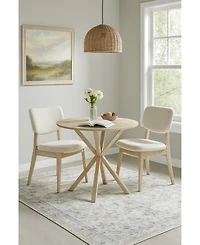 Gouun 36 in Round Wood Dining Table with Intersecting Pedestal Base