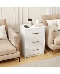 Sugift 3 Drawer Nightstand with Storage for Living Room