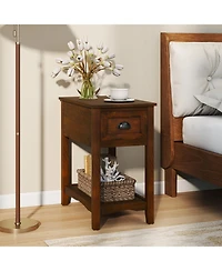 Sugift Contemporary Chair Side End Table Compact Table with Drawer Nightstand
