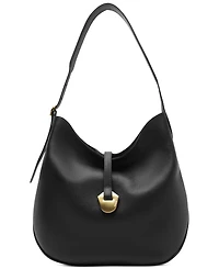 Arezzo Sabrina Large Leather Snap Button Hobo Handbag