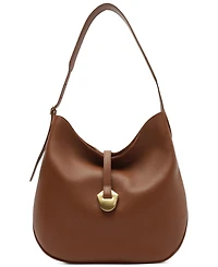 Arezzo Sabrina Large Leather Snap Button Hobo Handbag