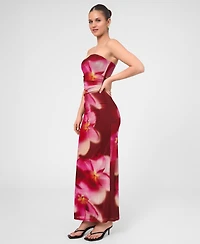 Rachel Roy Women's Isola Mesh Strapless Maxi Dress